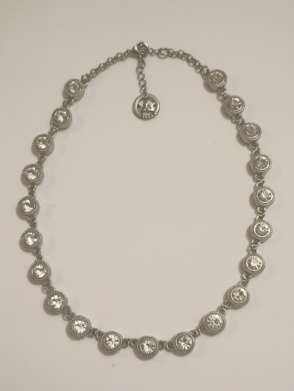 Crown Trifari Silver Toned Mid Century Necklace Choker